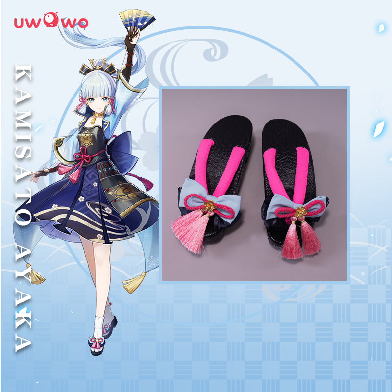【In Stock】Uwowo Game Genshin Impact Kamisato Ayaka Frostflake Heron Cosplay Shoes