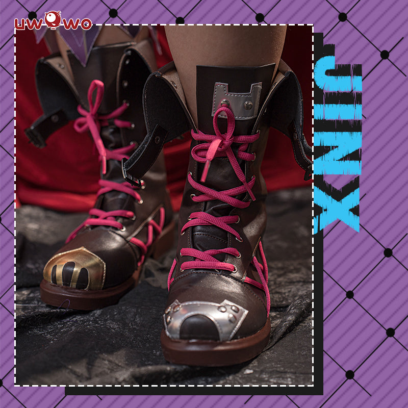 Uwowo Game League of Legends Cosplay LOL Cos Jinx Cosplay Shoes LOL Arcane Young Ver Jinx Shoes