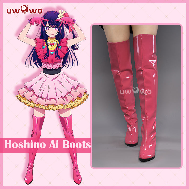 Uwowo Anime Oshi no Ko Cosplay Hoshino Ai Cosplay Shoes Rose Pink Boots