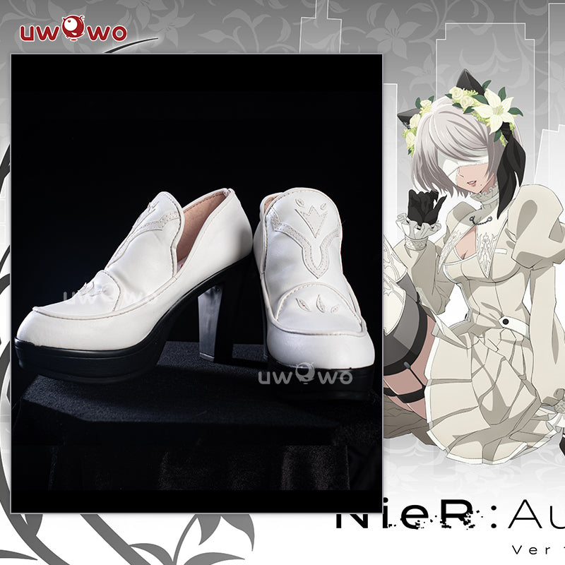 Uwowo NieR:Automata 2B Catgirl Namjatown Collab White Cosplay Shoes