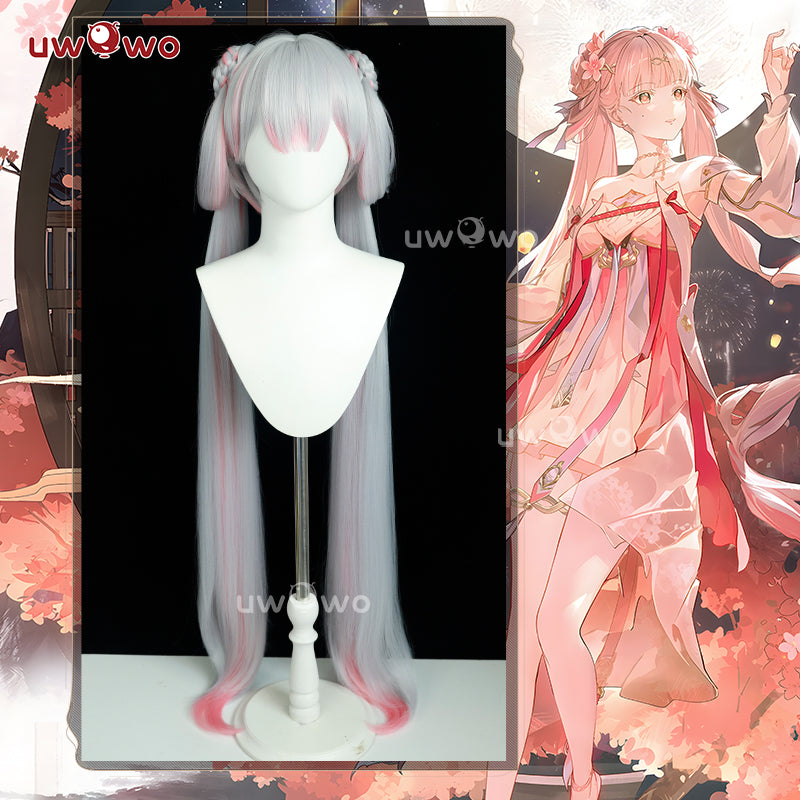 【Pre-sale】Uwowo Game Wuthering Waves Jinhsi Peach Blossom Cosplay Wig Long Grey Hair