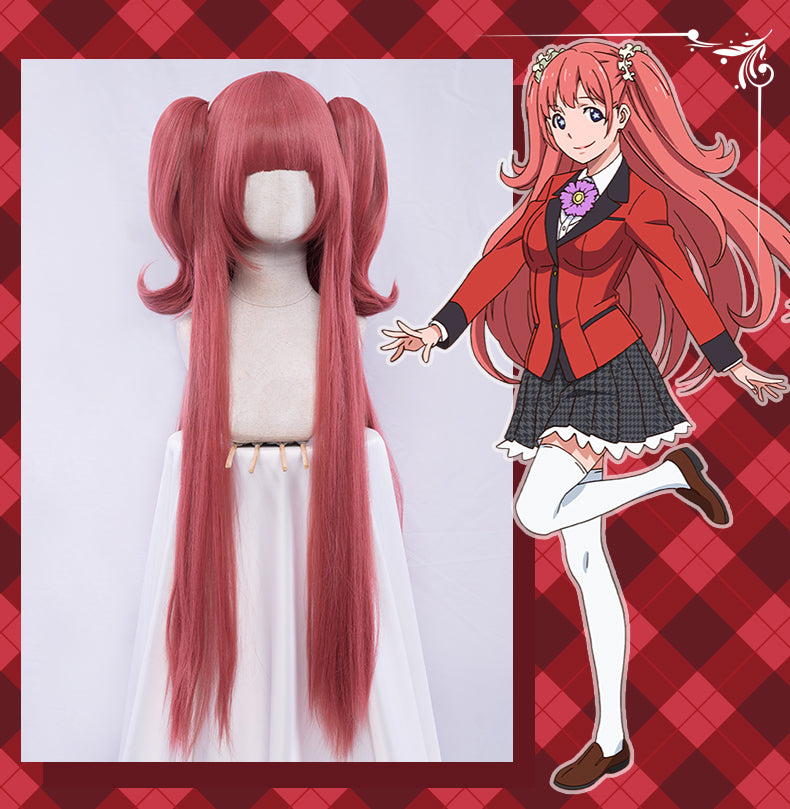 Uwowo Anime Kakegurui Cosplay Wig Yumemite Yumemi Wig 90cm Hair Ponytail