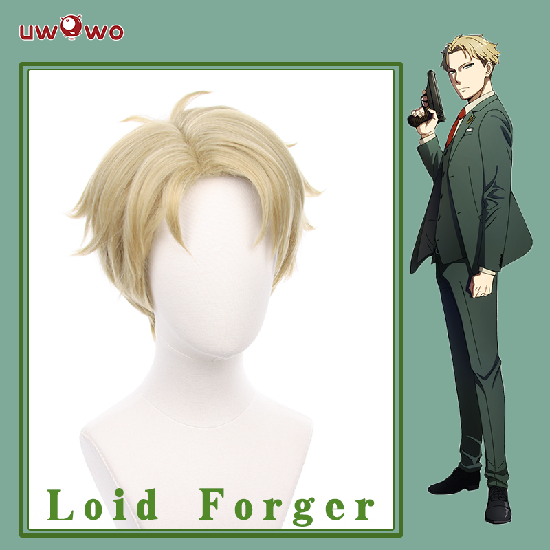 Uwowo Anime Spy x Family Cosplay Loid Forger Cosplay Costume Wig 30cm Linen Short Hair