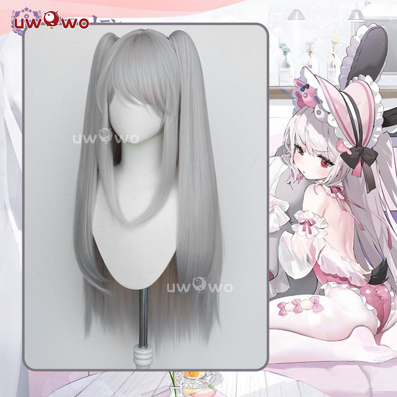 【Pre-sale】Uwowo Game Azur Lane Halford Bunny Cosplay Wig Long Grey Hair