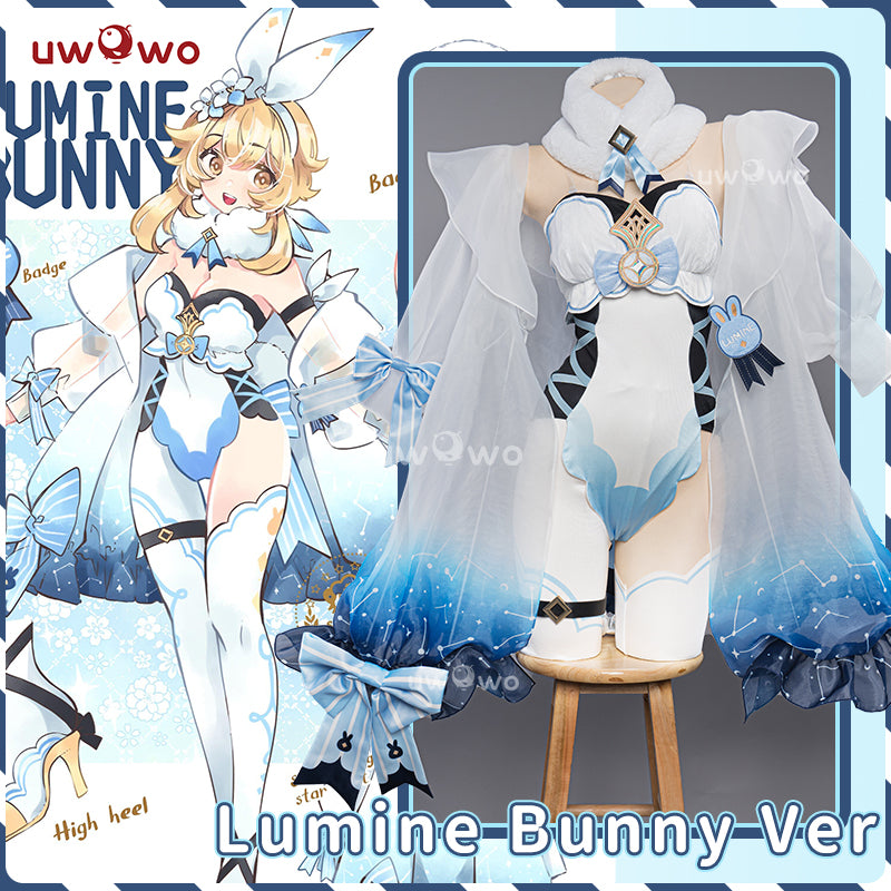 [Last Batch]【In Stock】Exclusive Uwowo Genshin Impact Fanart: Lumine Bunny Suit Canon Outfit Cosplay Traveler Costume