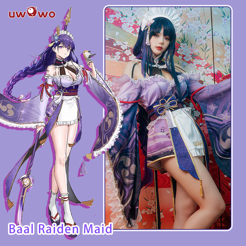 [Last Batch]【In Stock】Exclusive Uwowo Genshin Impact Fanart Baal Raiden Shogun Maid Dress Cosplay Costume