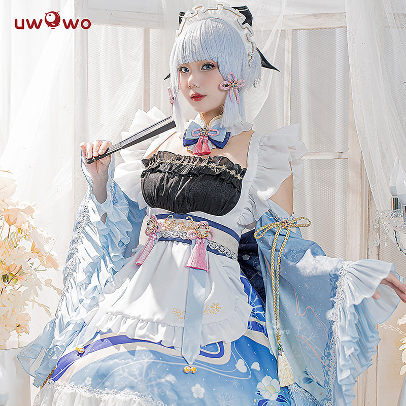 [Last Batch]【In Stock】Uwowo Genshin Impact Fanart Ayaka Maid Dress Cosplay Costume