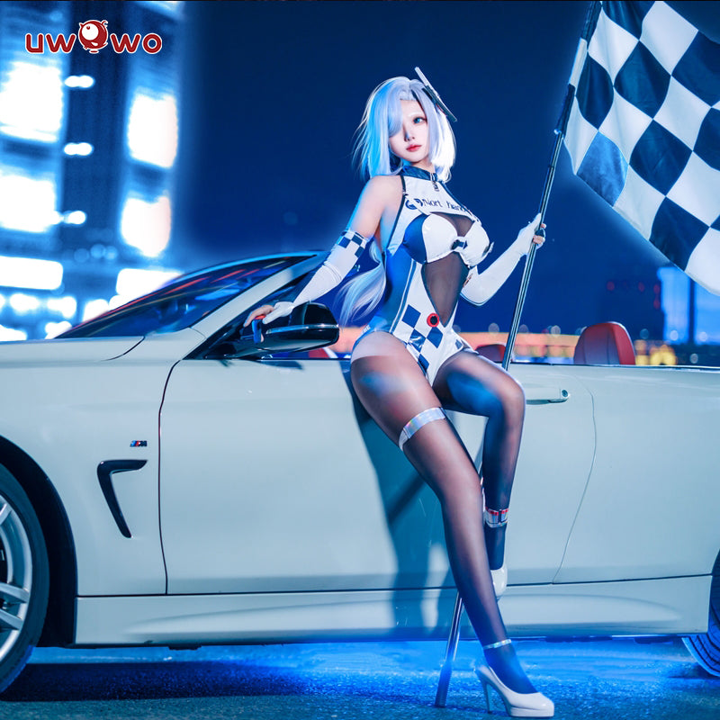 [Last Batch]【In Stock】Uwowo Genshin Impact Fanart: Racing Shenhe Bodysuit Leather Cosplay Costume