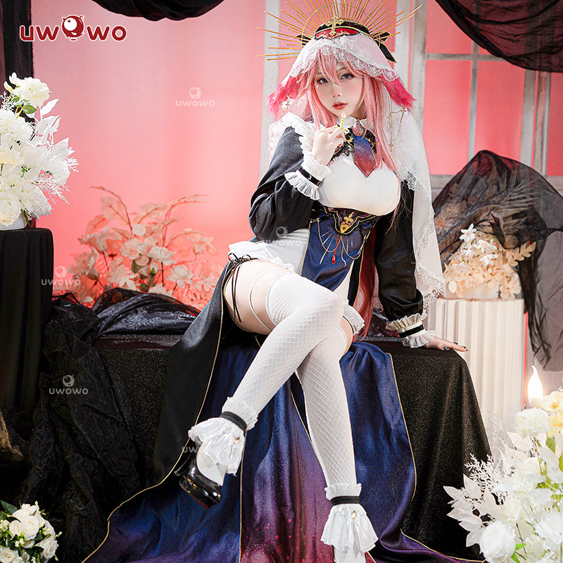 [Last Batch]【In Stock】Uwowo Genshin Impact Fanart Yae Miko Nun Gown Dress Halloween Cosplay Costume