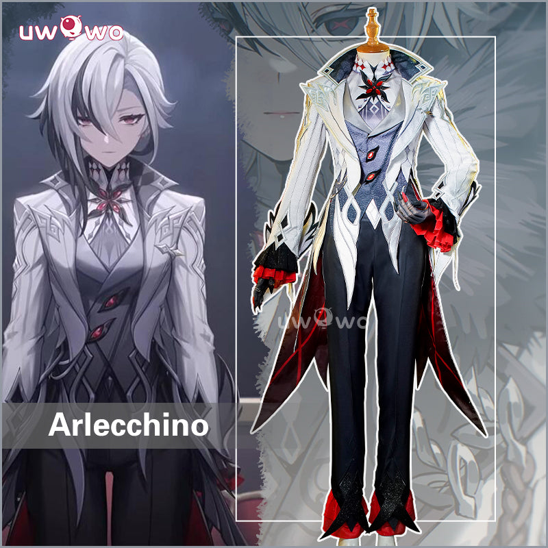 Uwowo Collab Series: Game Genshin Impact Cosplay Fatui Harbinger The Knave Arlecchino Costume