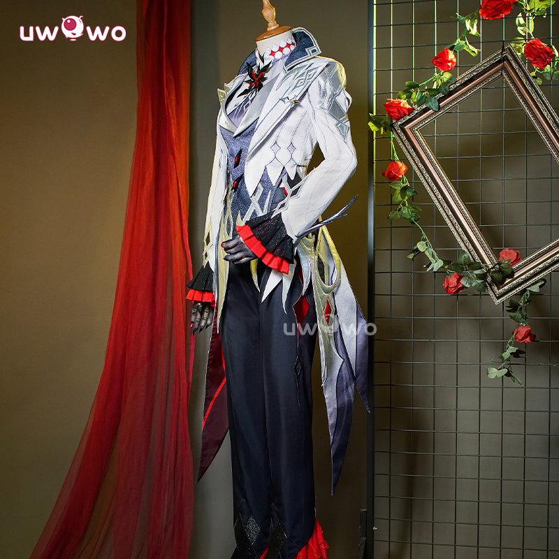 Uwowo Collab Series: Game Genshin Impact Cosplay Fatui Harbinger The Knave Arlecchino Costume