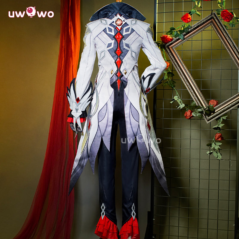 Uwowo Collab Series: Game Genshin Impact Cosplay Fatui Harbinger The Knave Arlecchino Costume