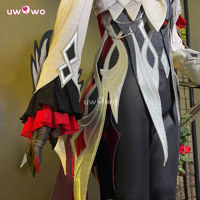 Uwowo Collab Series: Game Genshin Impact Cosplay Fatui Harbinger The Knave Arlecchino Costume