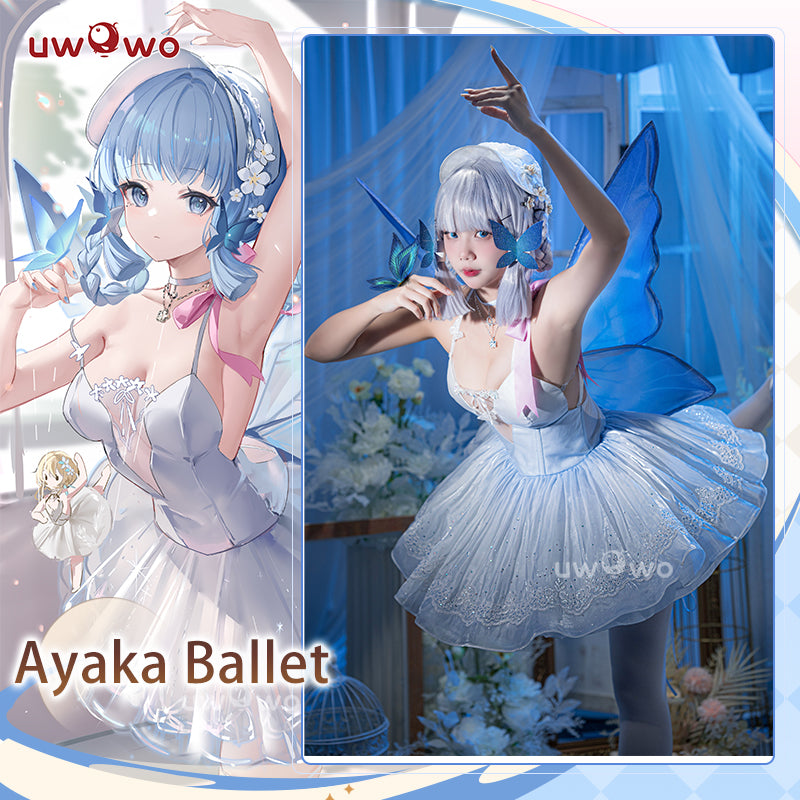 [Last Batch] 【In Stock】Uwowo Genshin Impact Fanart Ayaka Ballet Dress Cosplay Costume