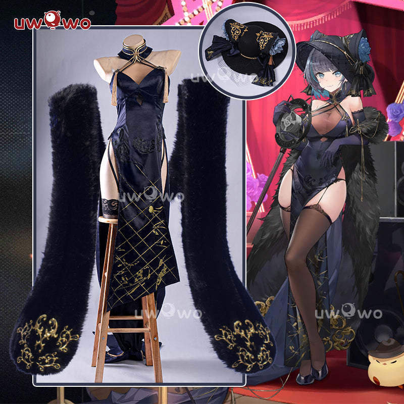 INSTOCK-Uwowo Azur Lane Cheshire Cait Sith Crooner Gown Cosplay Costume