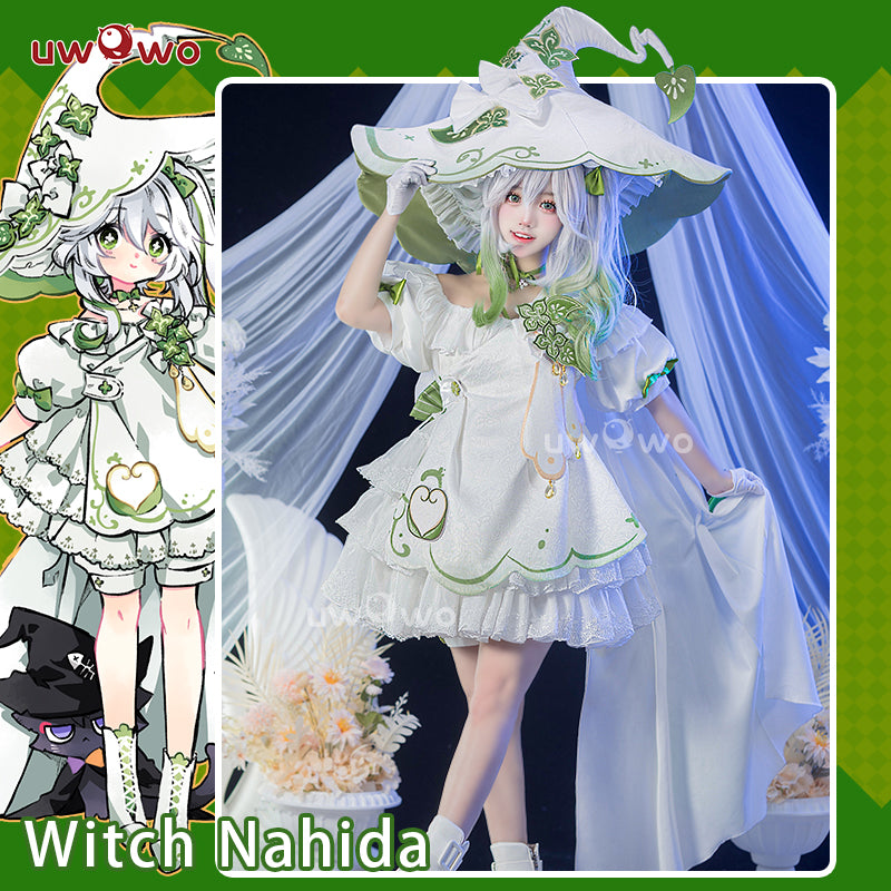 【In Stock】Exclusive Uwowo Genshin Impact Fanart Nahida Little Witch Halloween Cosplay Costume
