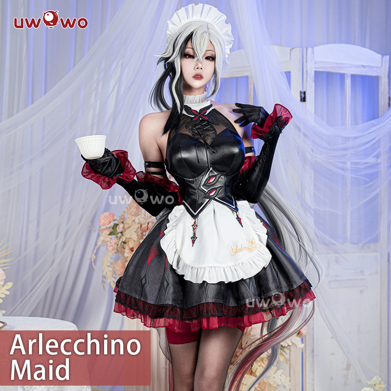 [Last Batch] 【In Stock】Uwowo Genshin Impact "The Knave" Arlecchino Maid Dress Cospaly Costume