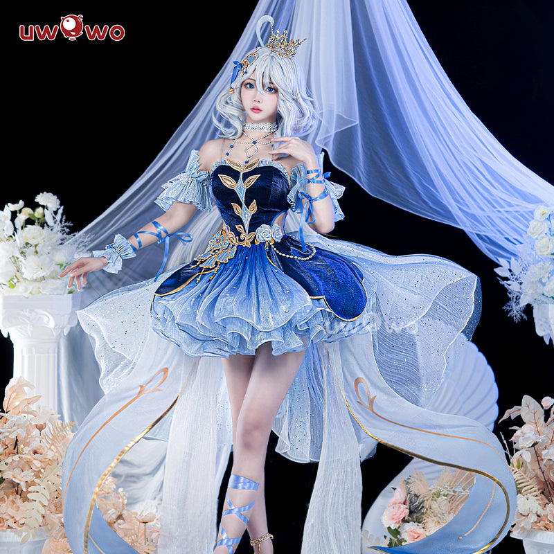 [Last Batch] Uwowo Genshin Impact Fanart Furina Focalors Lily of the Valley Ball Gown Dress Cosplay Costume