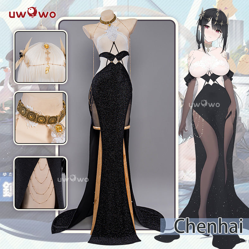 【In Stock】Uwowo Game Azur Lane Costume Chen Hai Gown Evening Sexy Cosplay Chenhai Costume