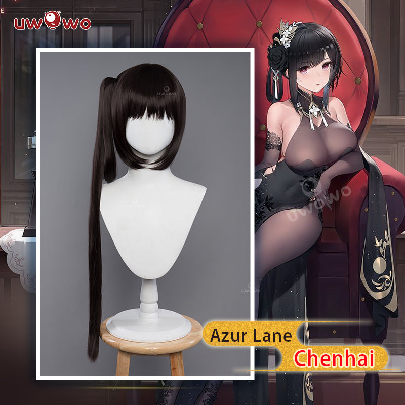 【Pre-sale】Uwowo Game Azur Lane Chenhai Black Chinese Dress Sexy Cosplay Wig
