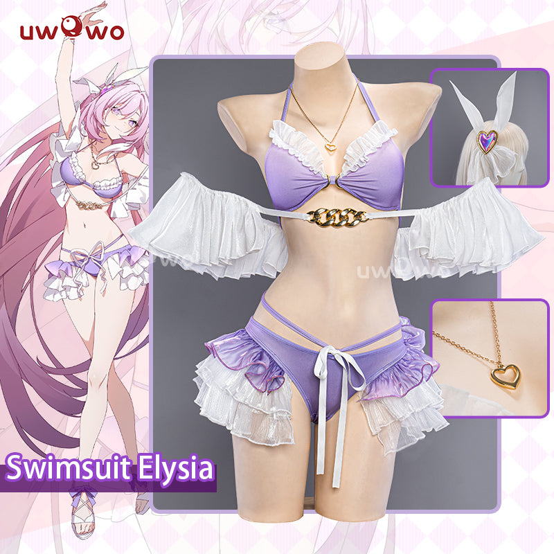 [In Stock] Uwowo Game Honkai Impact 3: Elysia Summer Swimsuit Cosplay Costumes