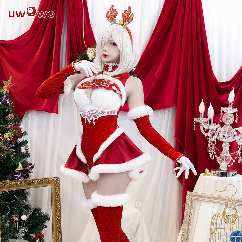 INSTOCK-Uwowo Nier: Automata 2B Red Holiday Christmas Cosplay Costume