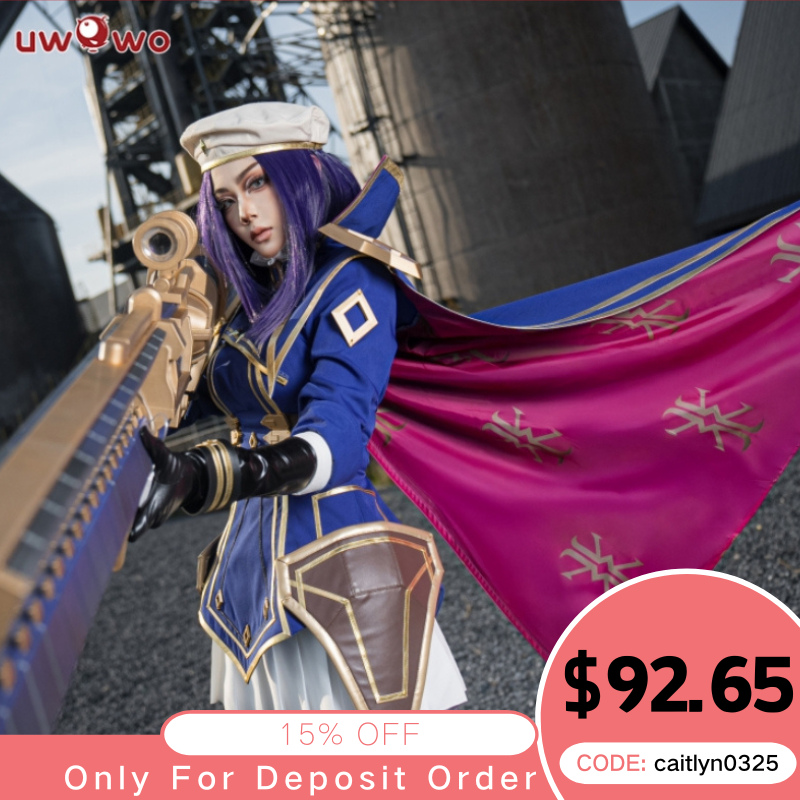INSTOCK-League of Legends LOL Caitlyn Arcane Commander Cosplay Costume