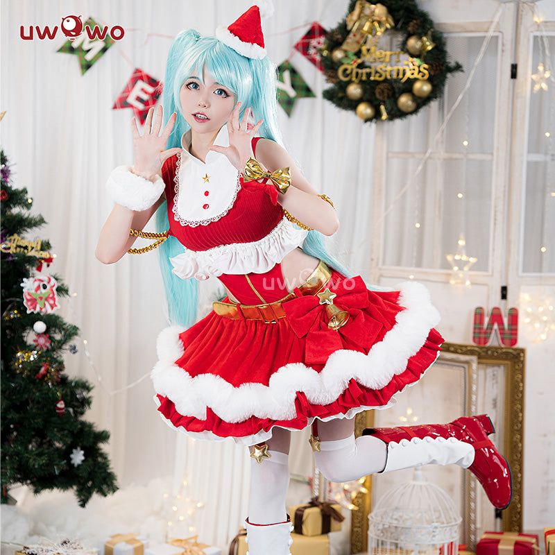 【In Stock】Uwowo V Singer Christmas 2023 Cosplay Costume Red Dress