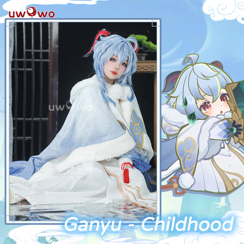 Uwowo Genshin Impact Ganyu Child Ver. Cloak Coat Winter Christmas Cosplay Costume