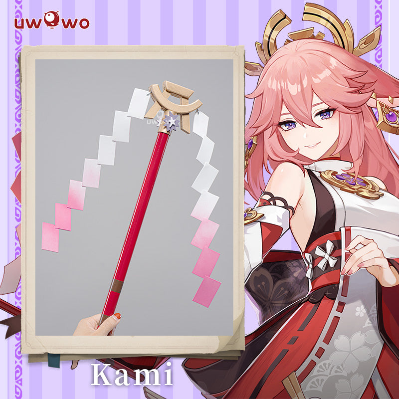 Uwowo Game Genshin Impact Yae Miko Cosplay Props Kami Gohei Wand Yae Miko Weapon