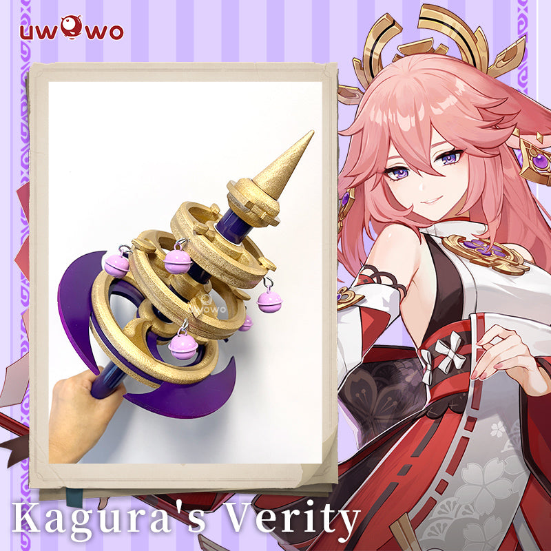 【In Stock】Uwowo Game Genshin Impact Yae Miko Cosplay Props Kagura's Verity Yae Miko Weapon